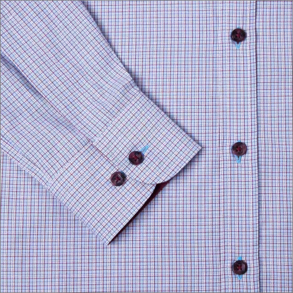 Ivano Fine Blue check LS Shirtª