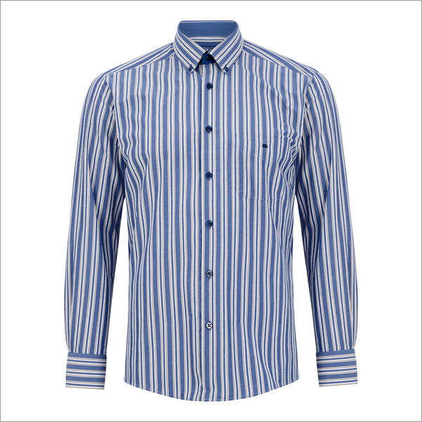 Drifter Geneva Blue Stripe LS Shirt--