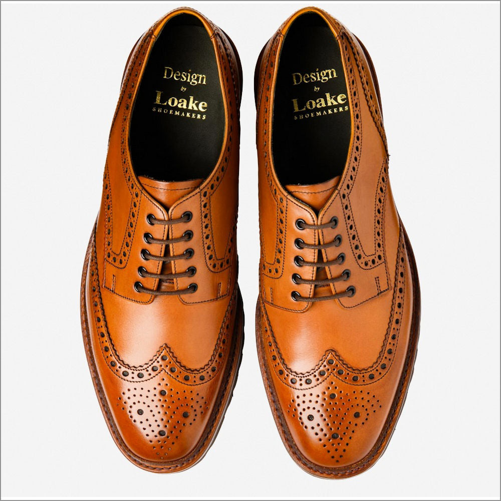 Loake Ripon Loake Perseus Tan premium Calf Leather brogue~ | cwmenswear