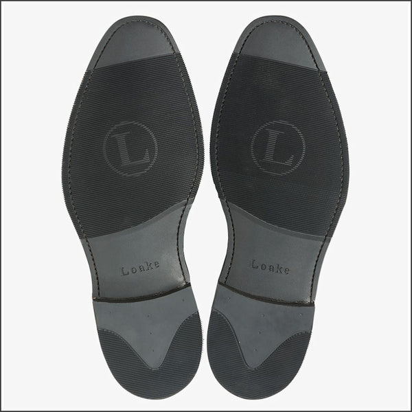 Loake Emsworth Black Leather Rubber Sole F Fitª