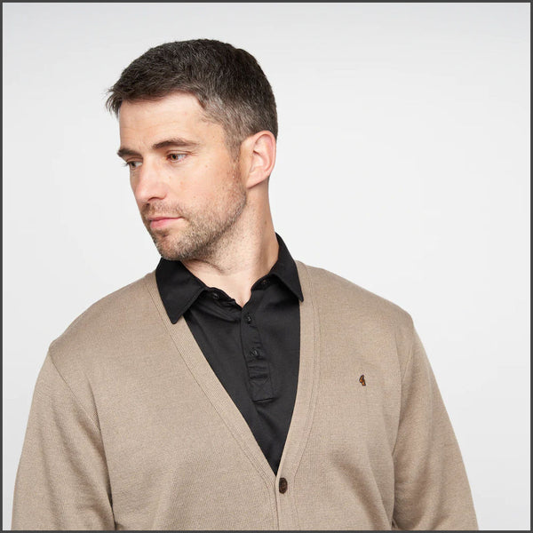 Gabicci Classic K02 Stone Wool Blended Cardigan@