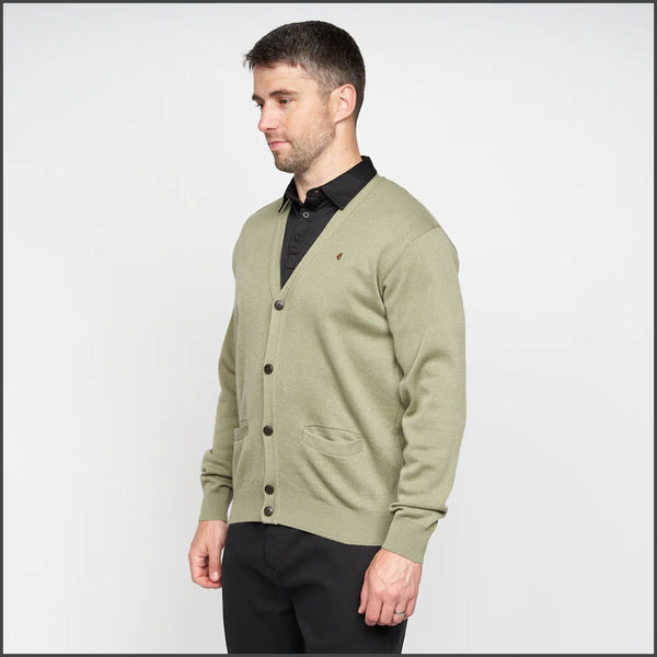 Gabicci Classic K02 Olive Wool Blended Cardigan@