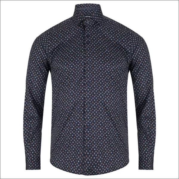 Remus Uomo Navy LS Pattern Shirtª