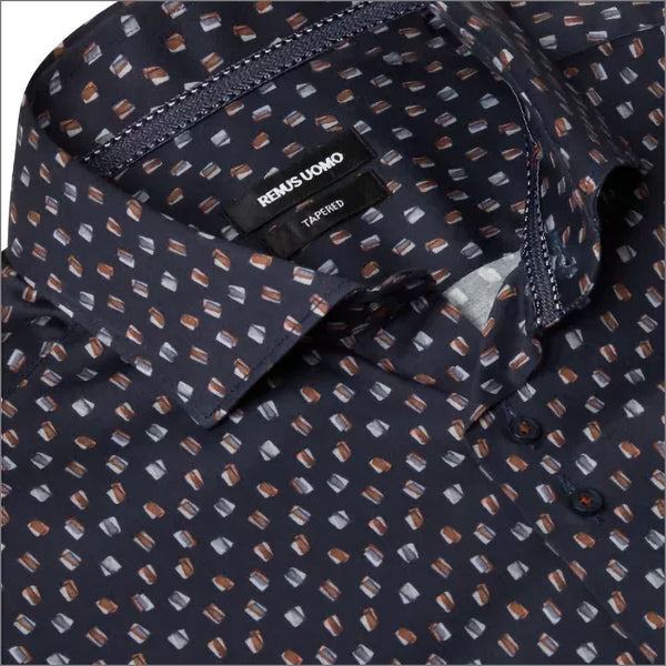 Remus Uomo Navy LS Pattern Shirtª