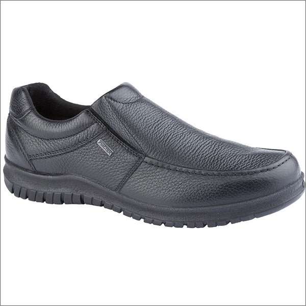 Black Grain Leather Slip on Shoe
