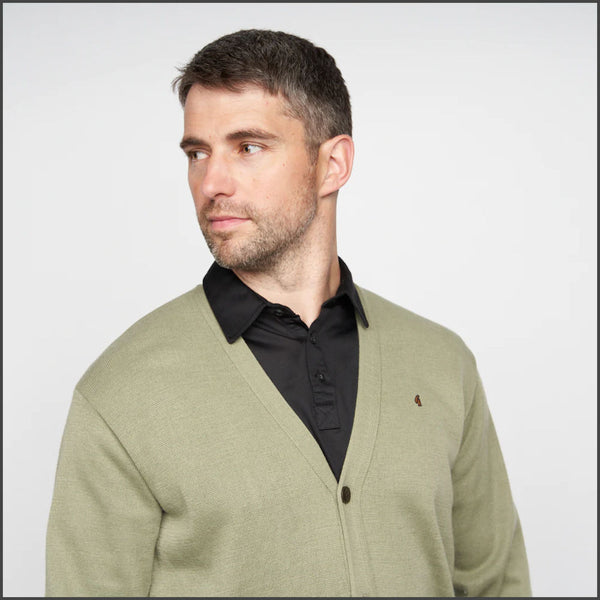 Gabicci Classic K02 Olive Wool Blended Cardigan@