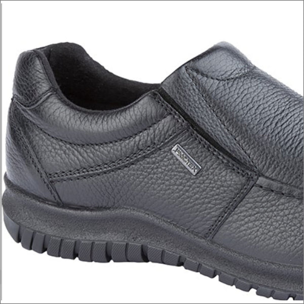 Black Grain Leather Slip on Shoe