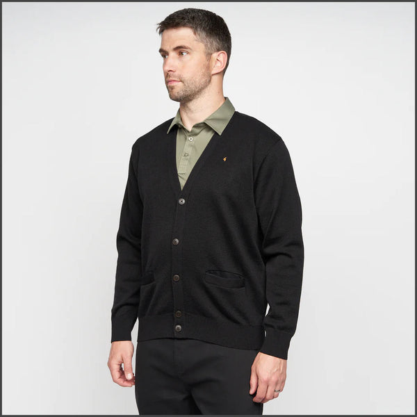 Gabicci  Classic K02 Black Wool Blended Cardigan@