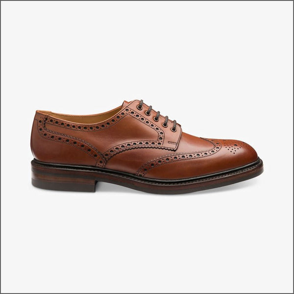 Loake Chester Mahogany Brogue Shoe Rubber Sole Size 8 Only*