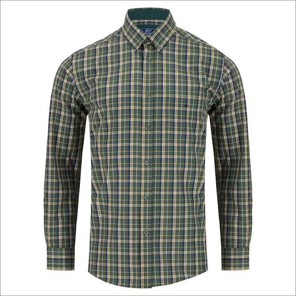 Drifter Geneva Multi Green Check Shirt--