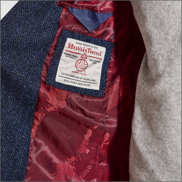 Harris Tweed Dark Blue Herringbone 3pc Suitº