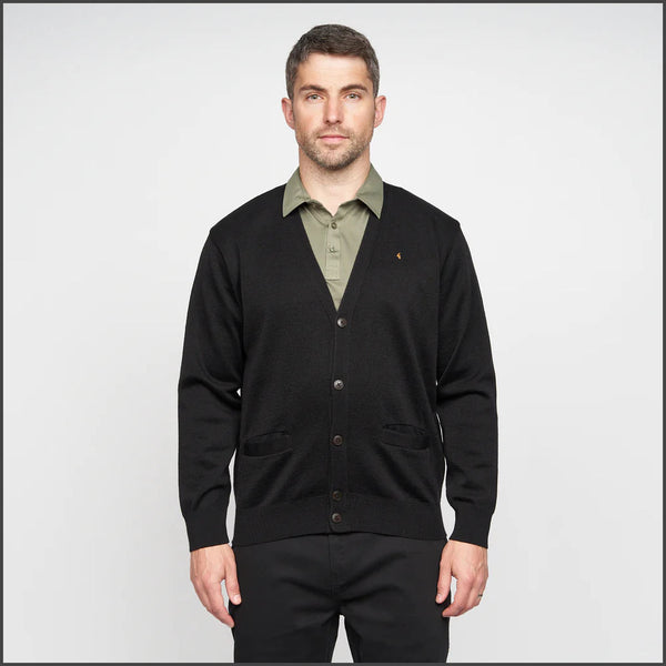 Gabicci  Classic K02 Black Wool Blended Cardigan@