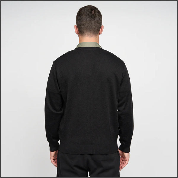 Gabicci  Classic K02 Black Wool Blended Cardigan@