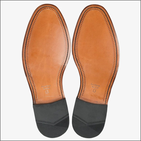 Loake Regal Black Plain Tie Shoe=