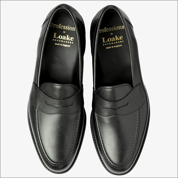 Loake Imperial Black Grain Leather Penny Loafer F Fittingª