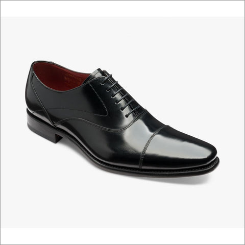 Loake Sharp Black Leather Toe Cap@