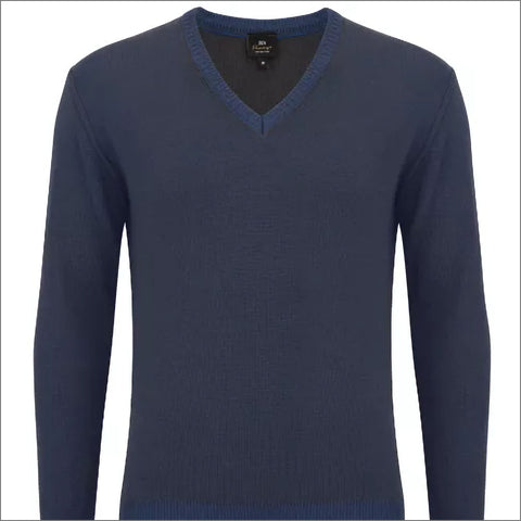 Prestige Blue Wool Blend Vee Neckº