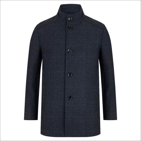 Douglas Watson Navy Check Car Coatª