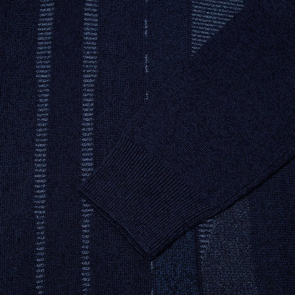 Prestige Blue pattern Wool Blend Vee Neckº