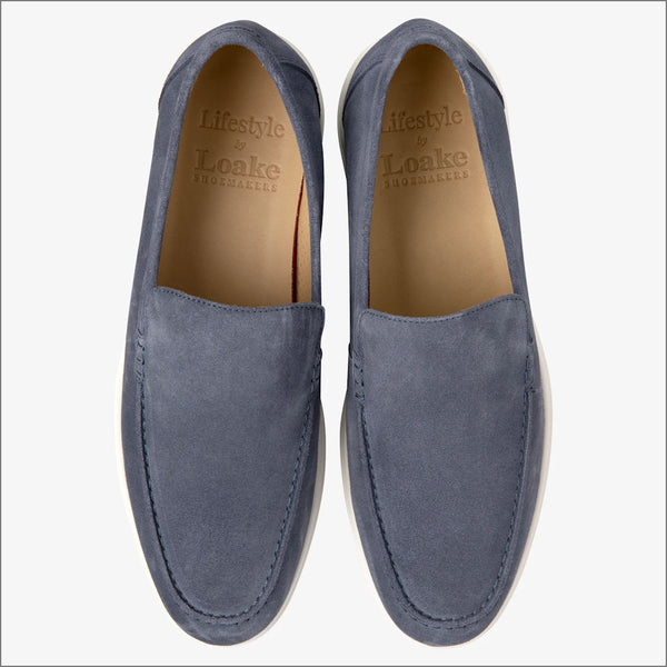 Loake Tuscany Blue Suede Loafer=