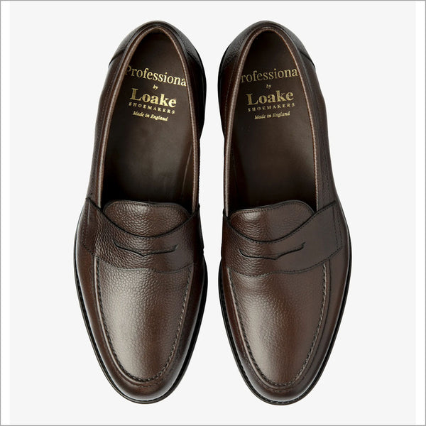 Loake Imperial Dark Brown Grain Leather Penny Loaferª