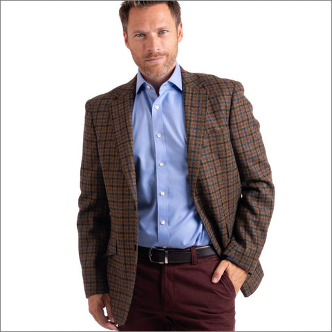 Gurteen Woodstock Blue Check Tweed Jacket,
