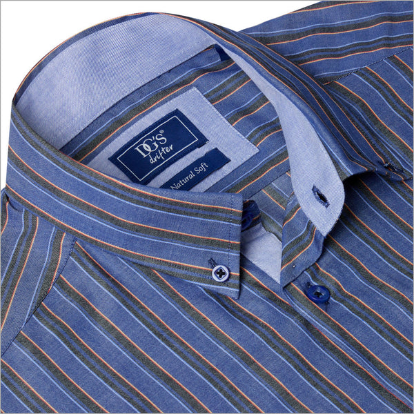 Drifter Geneva Blue Stripe LS Shirt--
