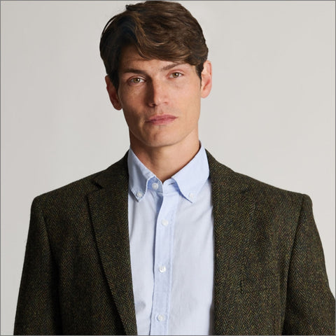 Brook Taverner Glencoe Green Herringbone Harris Tweed® Jacket^^