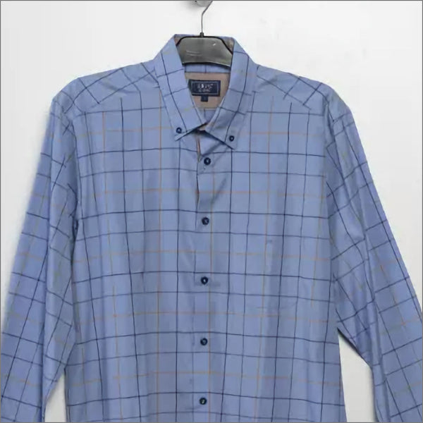 Giovanni Sky Blue check LS shirtª