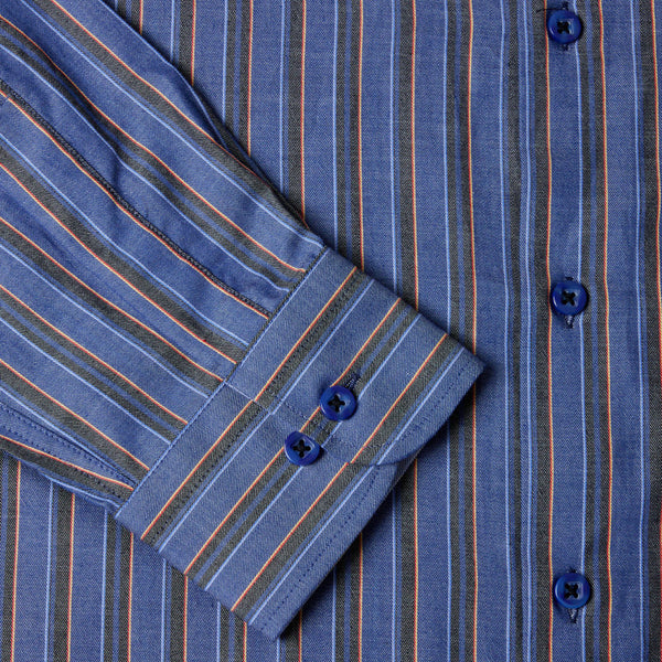 Drifter Geneva Blue Stripe LS Shirt--