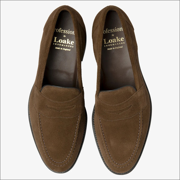 Loake Imperial Brown Suede Penny Loafer G Fittingª