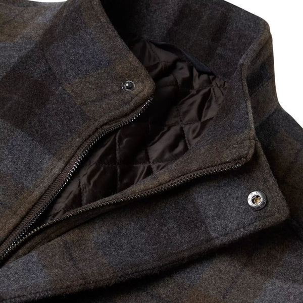 Douglas Barrett Brown checked wool Car Coatª