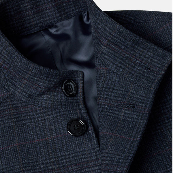 Douglas Watson Navy Check Car Coatª