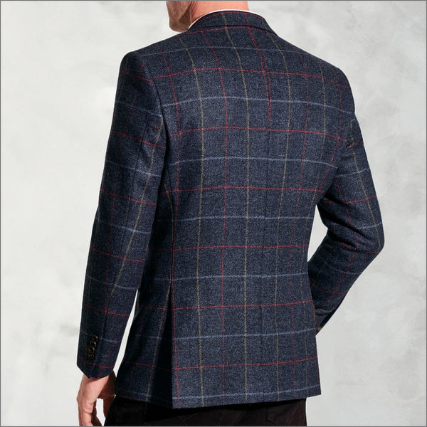 Brook Taverner Haincliffe Blue Check Wool Jacket^^