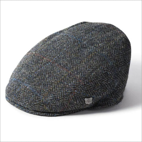 Harris Tweed Stornoway Charcoal Herringbone Cap--