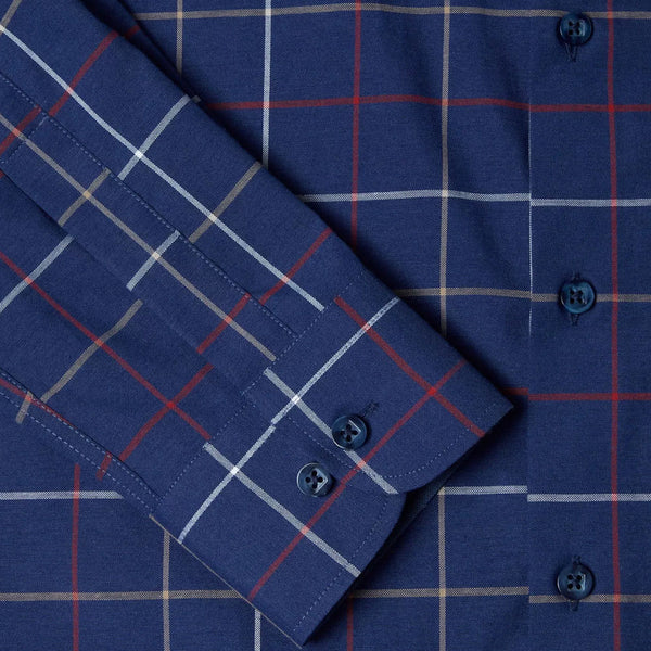 Giovanni Dark Blue check LS shirtª