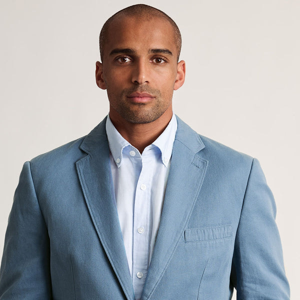 Brook Taverner Hemsworth Blue Washed Cotton Linen Jacketº