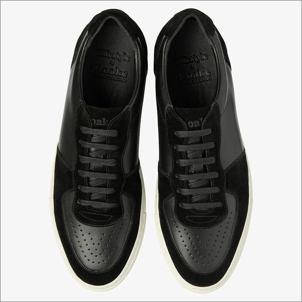 Loake Rush Black Leather and Suede Trainer Size 43*