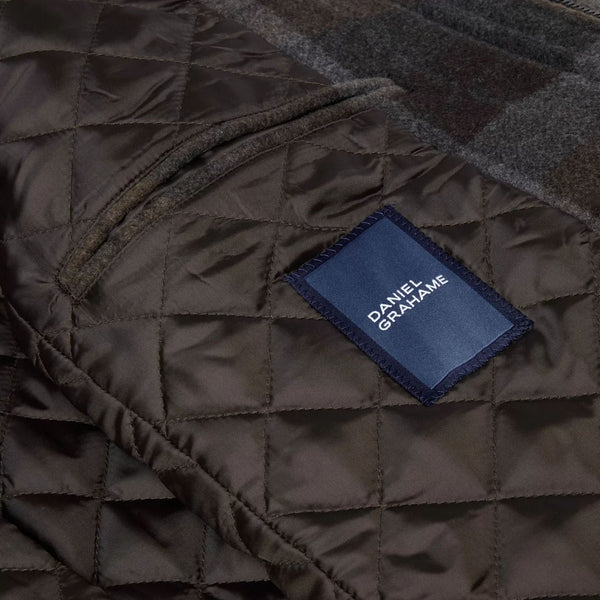 Douglas Barrett Brown checked wool Car Coatª