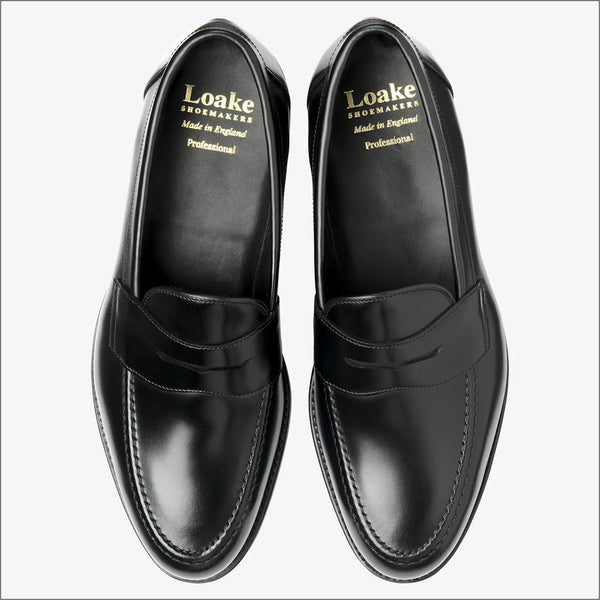 Loake Imperial Black Leather Penny Loafer G Fittingª