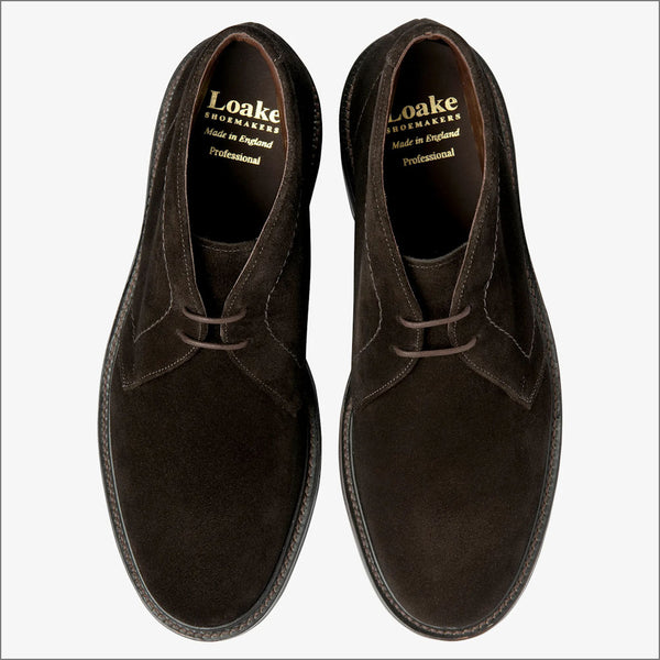 Loake Berkeley Dark Brown Suede Bootª