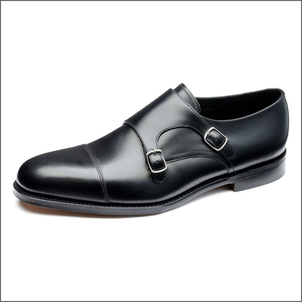 Loake Cannon Black Leather Buckle Monk Shoe Size 8.5ª