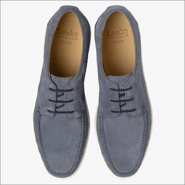 Loake Sardinia Blue Suede Boat Shoe=