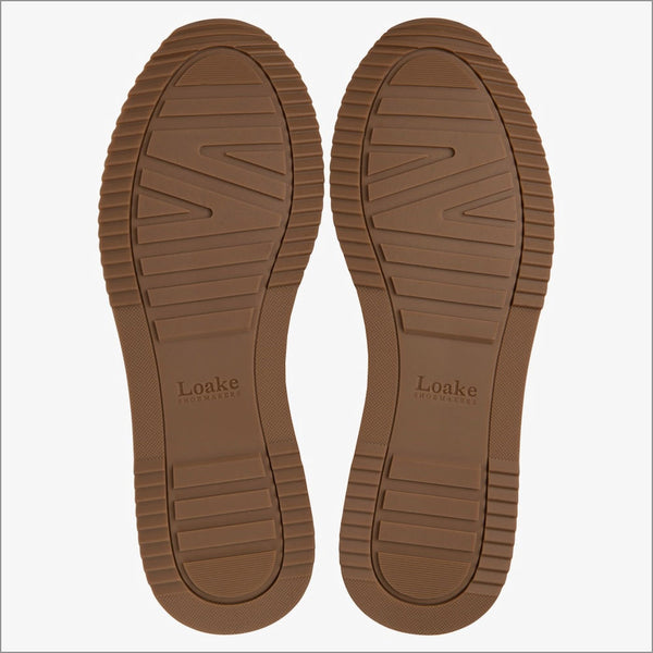 Loake Linford Chestnut Brown Leather Trainer=