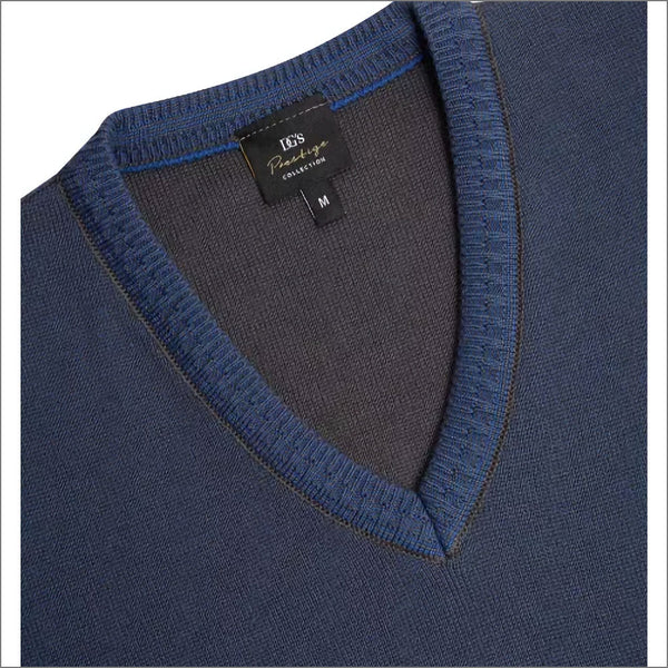 Prestige Blue Wool Blend Vee Neckº