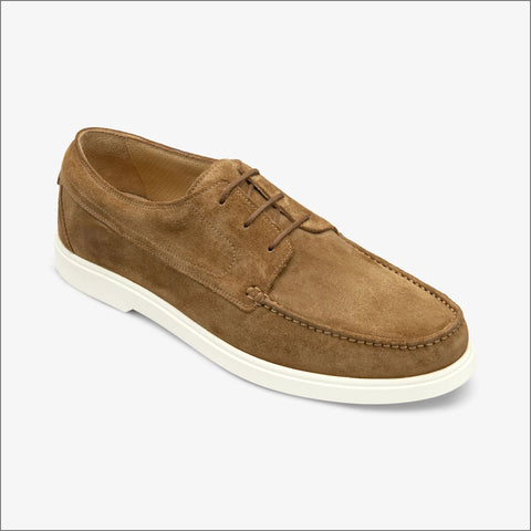Loake Sardinia Chestnut Brown Suede Boat Shoe=