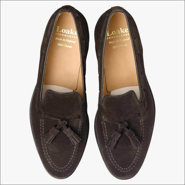 Loake Russell Chocolate Brown Suede Loaferº