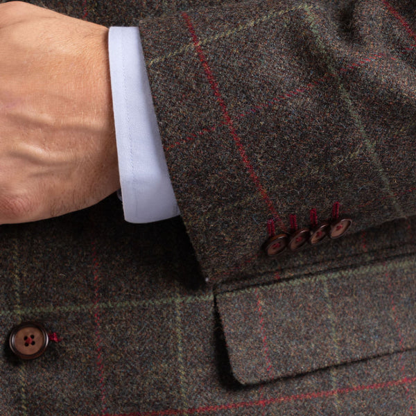 Gurteen Whitburn Burgundy Check Tweed Jacket