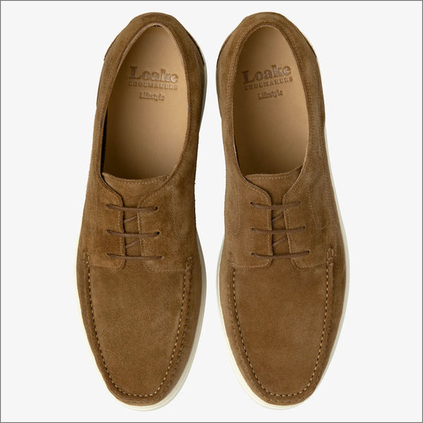 Loake Sardinia Chestnut Brown Suede Boat Shoe=