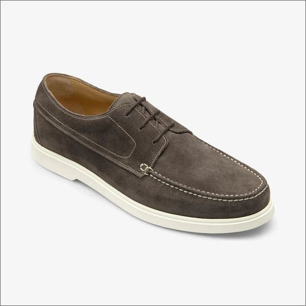 Loake Sardinia Anthracite Suede Boat Shoe=